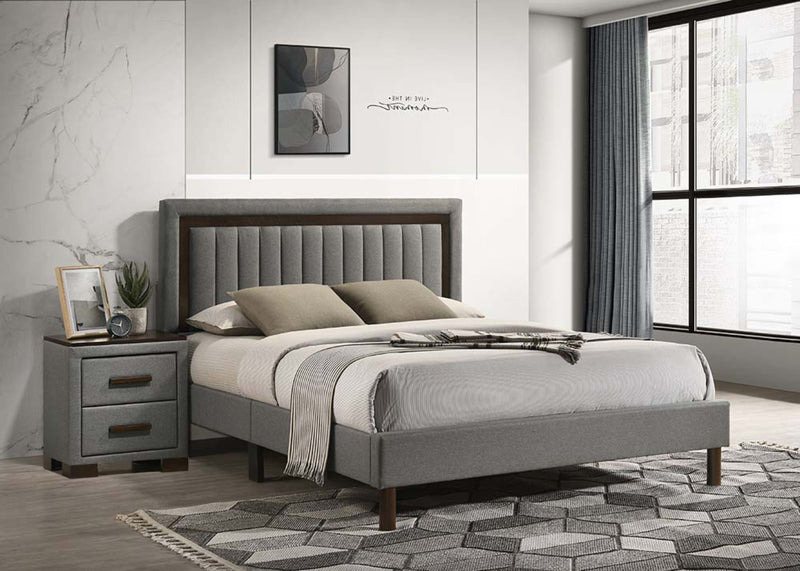 Dylan Bedroom Set – Dark Grey Upholstered Bed with Matching Case Pieces