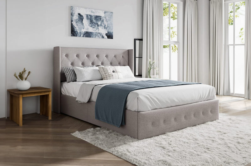 Contemporary Platform Bed with Hydraulic Storage