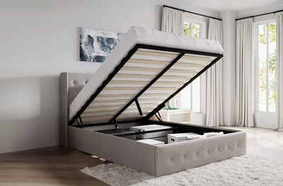 Contemporary Platform Bed with Hydraulic Storage