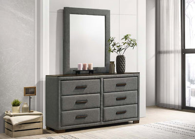 Dylan Bedroom Set – Dark Grey Upholstered Bed with Matching Case Pieces