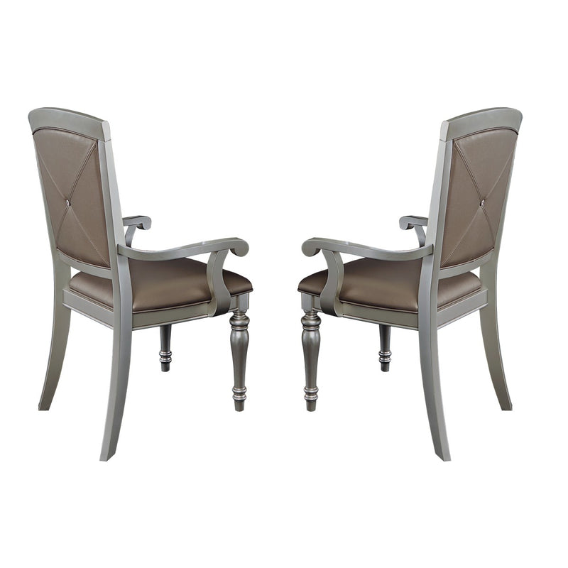 Orsina Collection Arm Chair in Pearl Silver - Set of 2