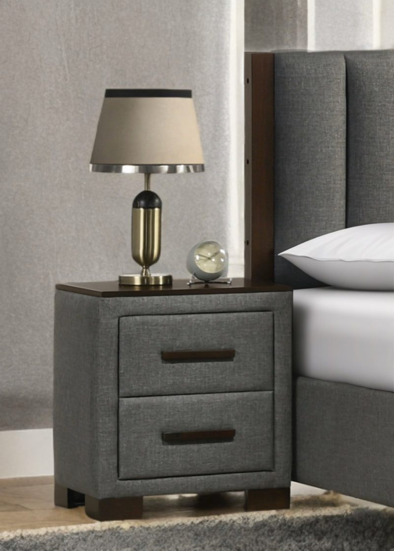 Dylan Bedroom Set – Dark Grey Upholstered Bed with Matching Case Pieces