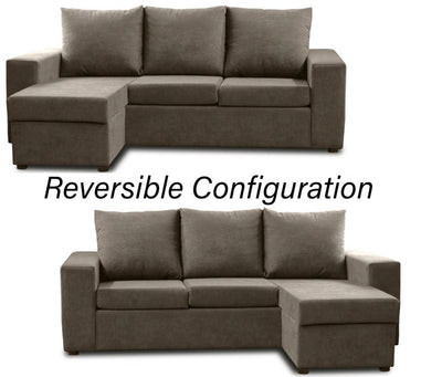 Canadian Made Sectional with Reversible Chaise | 17 Color Options