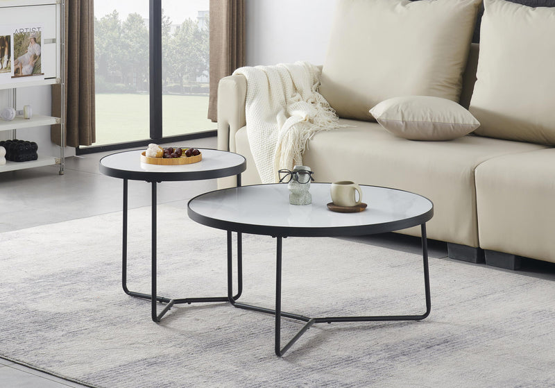 LunaNest Marble Coffee Table Set – 2-Piece Modern Elegance