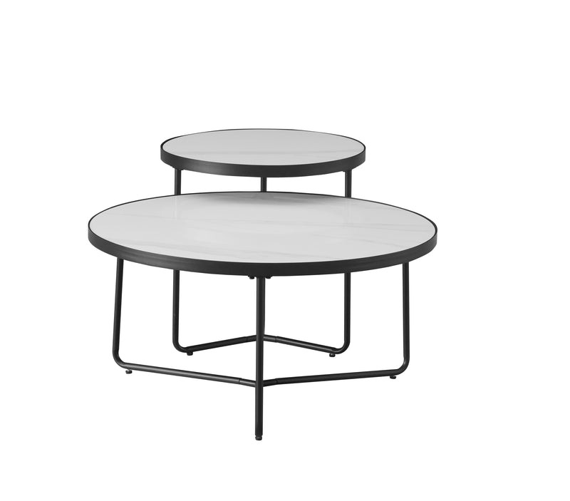 LunaNest Marble Coffee Table Set – 2-Piece Modern Elegance