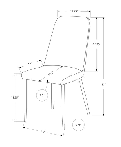 Set of 2 White Leather Look Dining Chairs - Contemporary Chrome Metal Legs