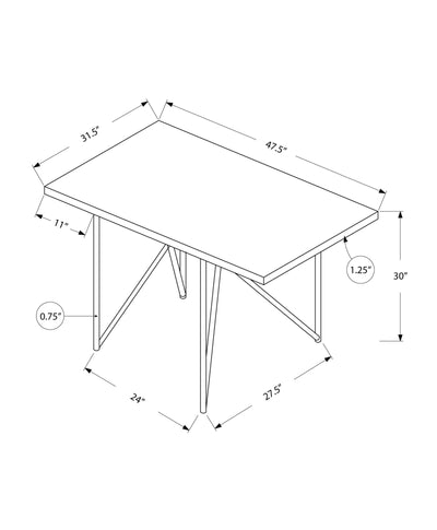 Modern 48" Rectangular Brown Laminate Dining Table - Small Kitchen & Dining Room Furniture