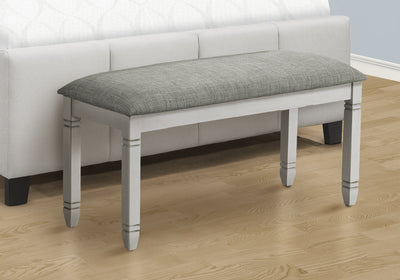 Grey Upholstered Bench - 41" Rectangular Wood Entryway Seat