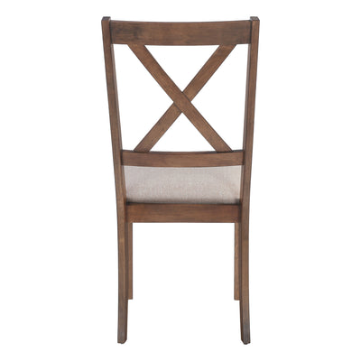 Dining Chair, Set Of 2, Side, Upholstered, Kitchen, Dining Room, Brown Fabric, Walnut Wood Frame, Transitional