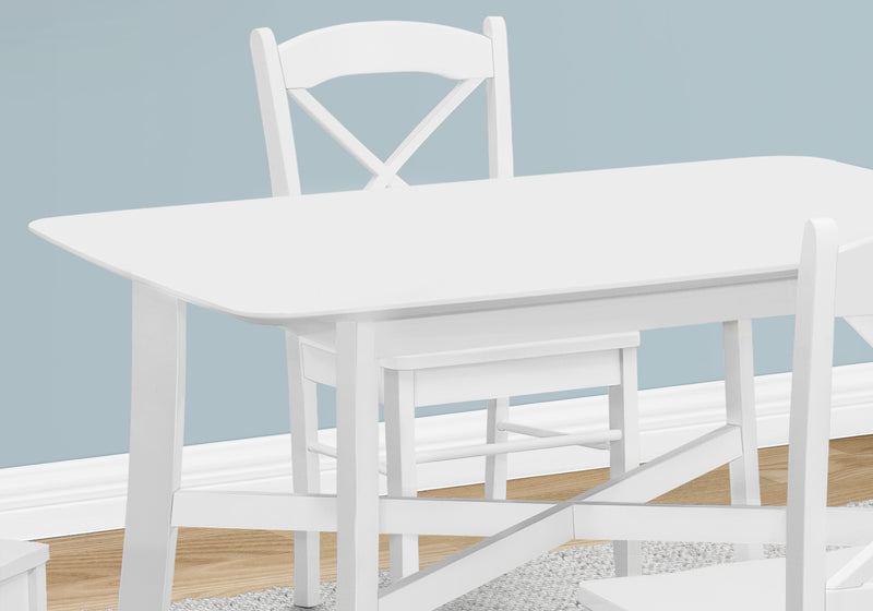 White Veneer Dining Table 48" Rectangular Small Kitchen Dining Room Wood Legs