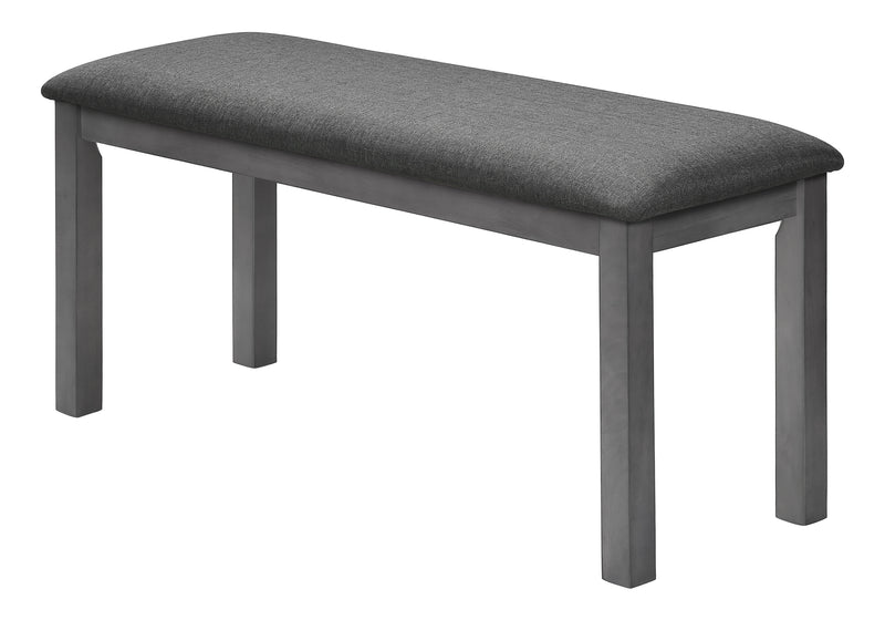 42" Wood Upholstered Bench in Grey - Transitional Style for Dining Room, Kitchen, Entryway