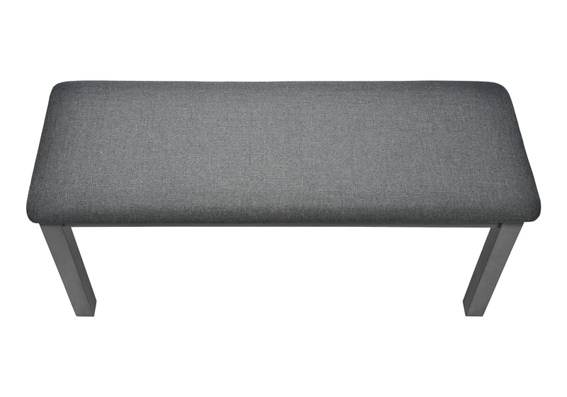 42" Wood Upholstered Bench in Grey - Transitional Style for Dining Room, Kitchen, Entryway