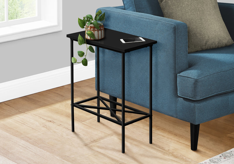 Contemporary Black Metal Accent Table 2 Tier Small End Side Living Room Bedroom