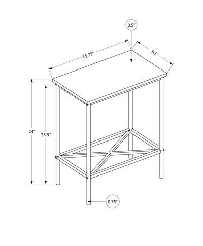 Contemporary Black Metal Accent Table 2 Tier Small End Side Living Room Bedroom