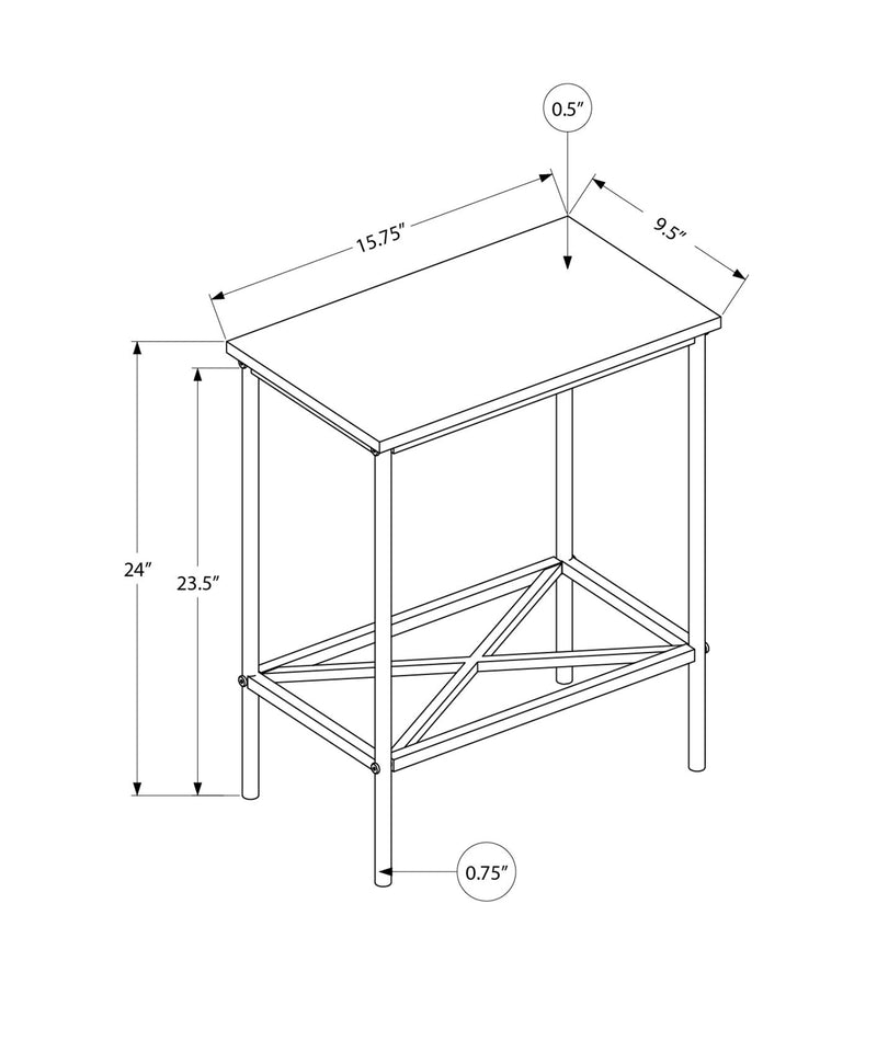 Contemporary Black Metal Accent Table 2 Tier Small End Side Living Room Bedroom