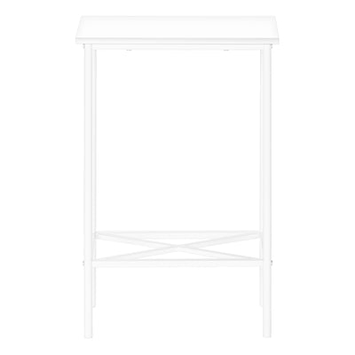 Small White Metal Accent Table 2 Tier - Modern Living Room End Table