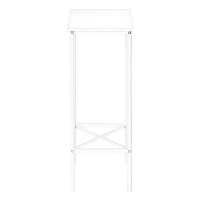 Small White Metal Accent Table 2 Tier - Modern Living Room End Table