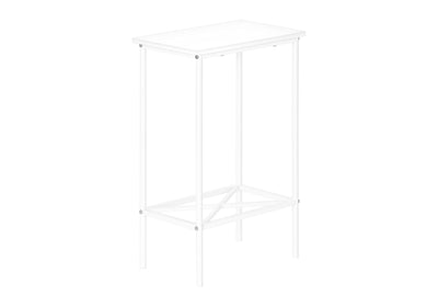 Small White Metal Accent Table 2 Tier - Modern Living Room End Table