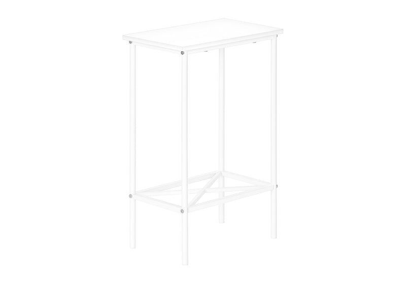 Small White Metal Accent Table 2 Tier - Modern Living Room End Table