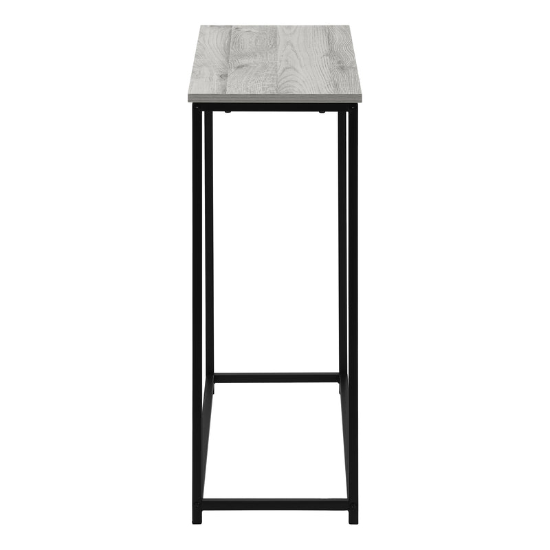 Contemporary Grey Laminate Accent Table with Black Metal Frame