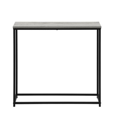 Contemporary Grey Laminate Accent Table with Black Metal Frame