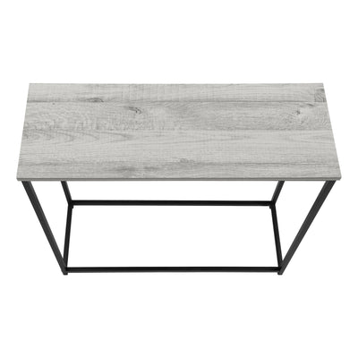 Contemporary Grey Laminate Accent Table with Black Metal Frame