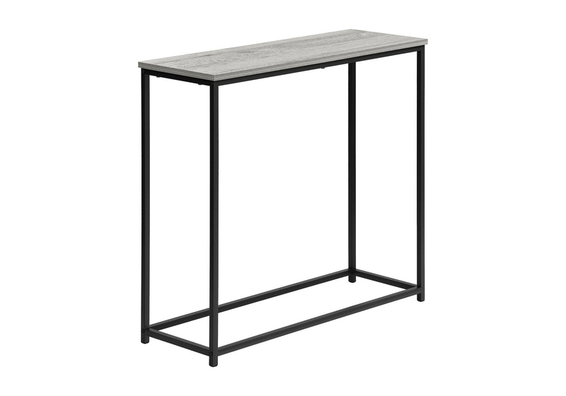 Contemporary Grey Laminate Accent Table with Black Metal Frame