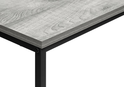 Contemporary Grey Laminate Accent Table with Black Metal Frame