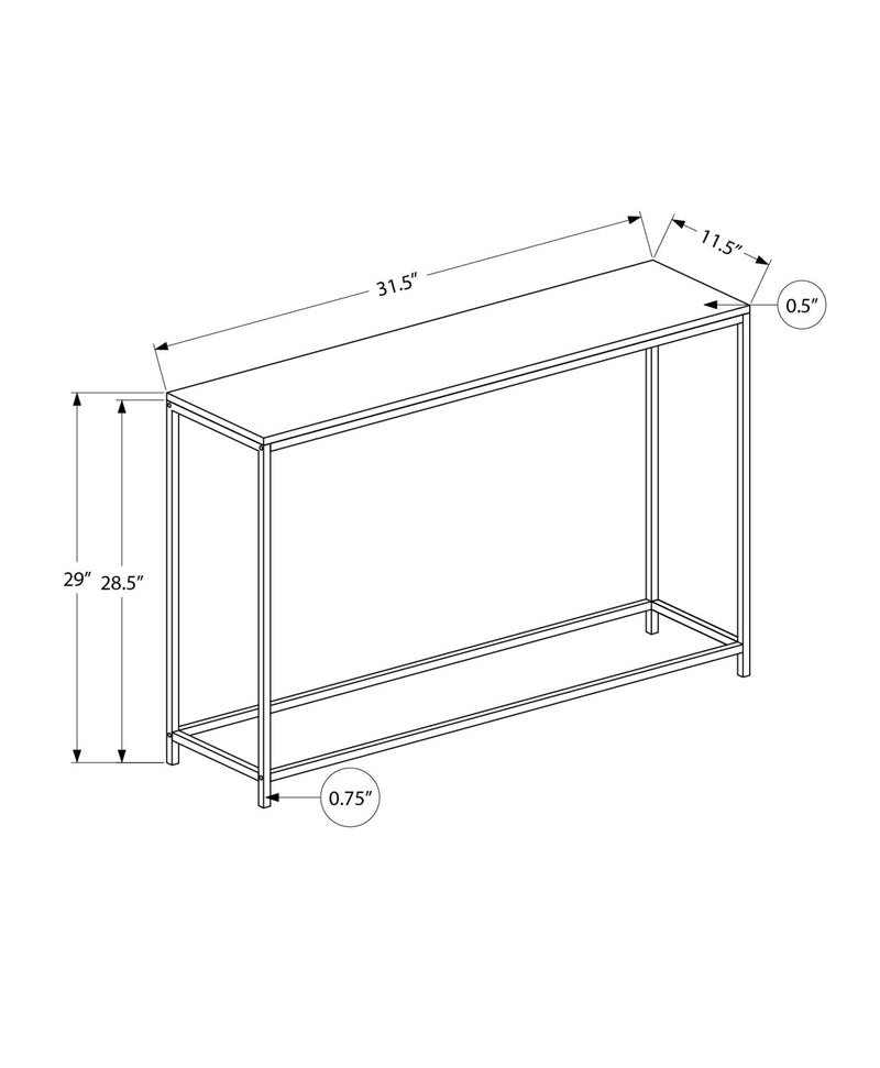 Contemporary Grey Laminate Accent Table with Black Metal Frame