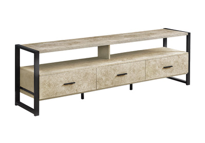 72 Inch Cream Stone Laminate TV Stand with Storage Drawers - Modern Entertainment Center