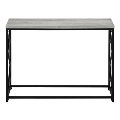 Contemporary Grey Laminate Accent Table with Black Metal Frame