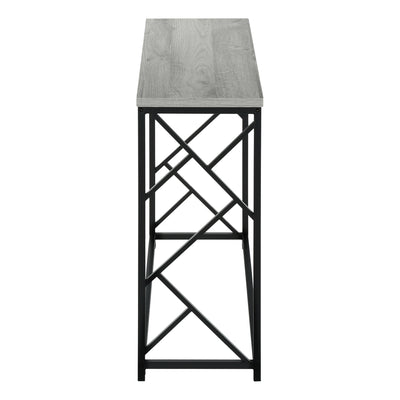 Contemporary Grey Laminate Accent Table with Black Metal Frame