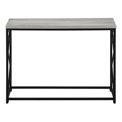 Contemporary Grey Laminate Accent Table with Black Metal Frame