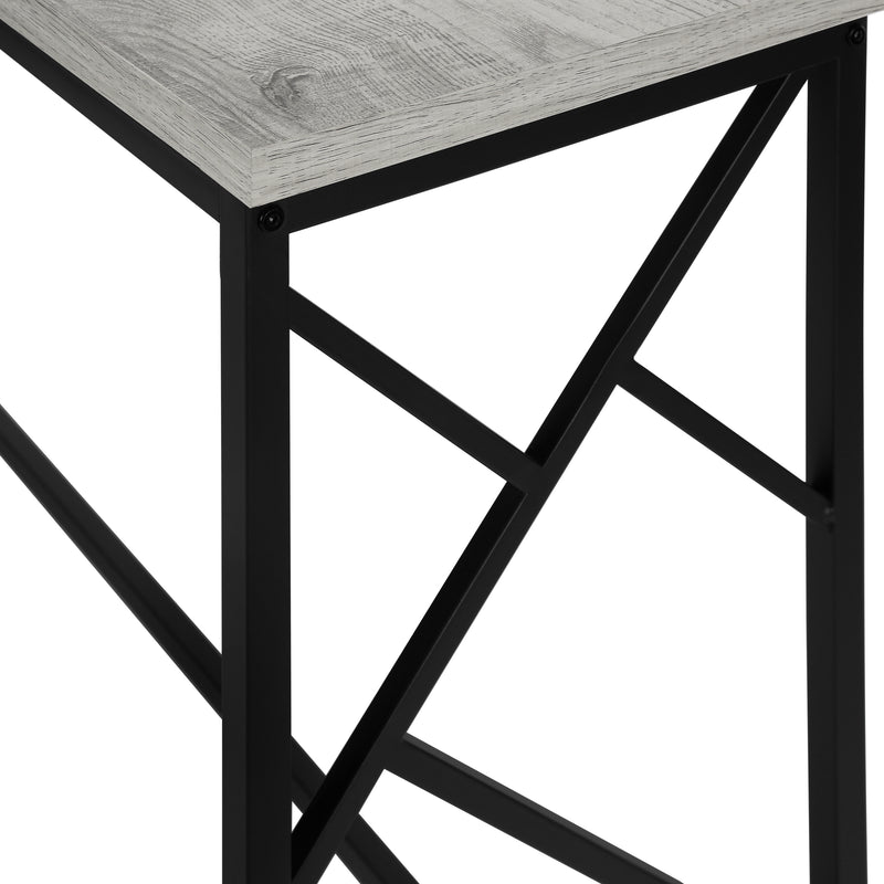 Contemporary Grey Laminate Accent Table with Black Metal Frame