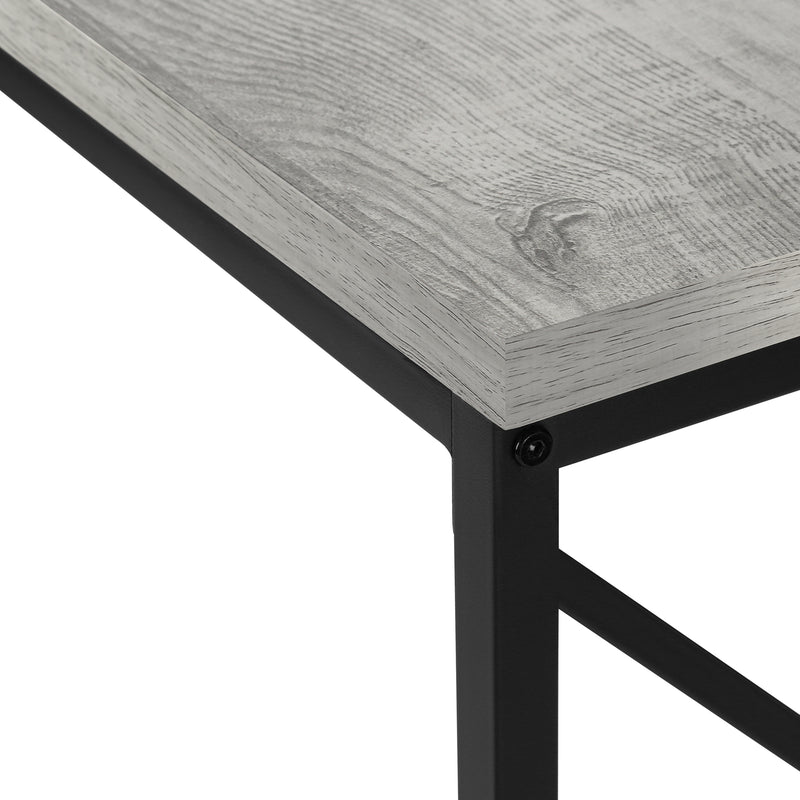 Contemporary Grey Laminate Accent Table with Black Metal Frame