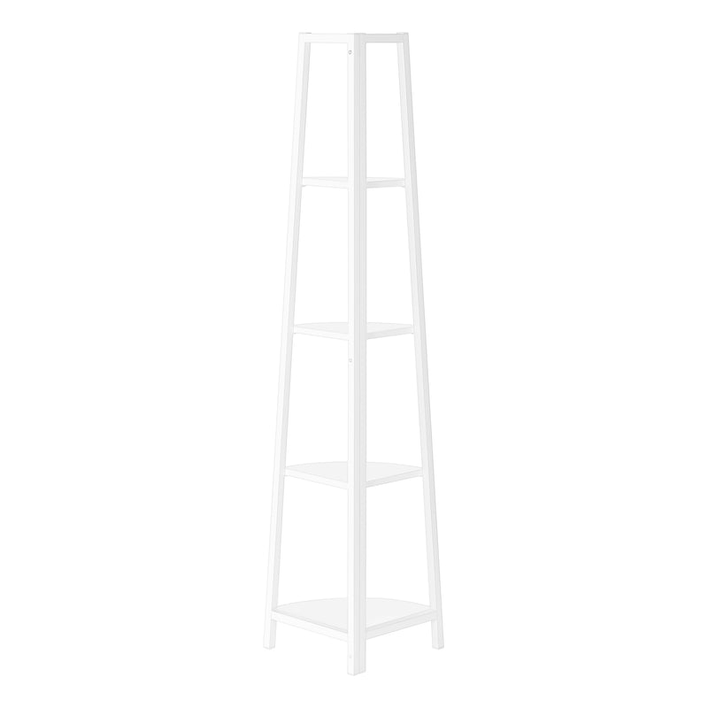 Contemporary White 4 Tier Bookshelf 60"H for Office or Bedroom