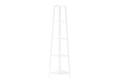 Contemporary White 4 Tier Bookshelf 60"H for Office or Bedroom