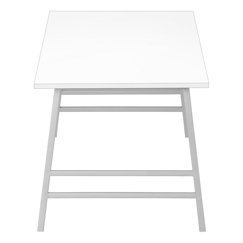 Modern White Laminate Coffee Table - 40"L Rectangular Accent Cocktail Table