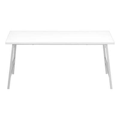 Modern White Laminate Coffee Table - 40"L Rectangular Accent Cocktail Table