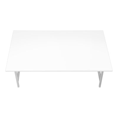 Modern White Laminate Coffee Table - 40"L Rectangular Accent Cocktail Table