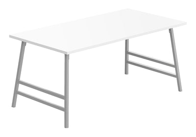 Modern White Laminate Coffee Table - 40"L Rectangular Accent Cocktail Table