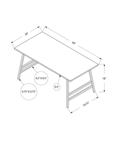 Modern Brown Laminate Coffee Table with Black Metal Frame - 40"L Rectangular Accent for Living Room