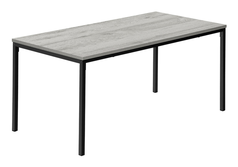 Modern Grey Laminate Coffee Table - 40"L Rectangular Accent Table with Black Metal Base for Living Room