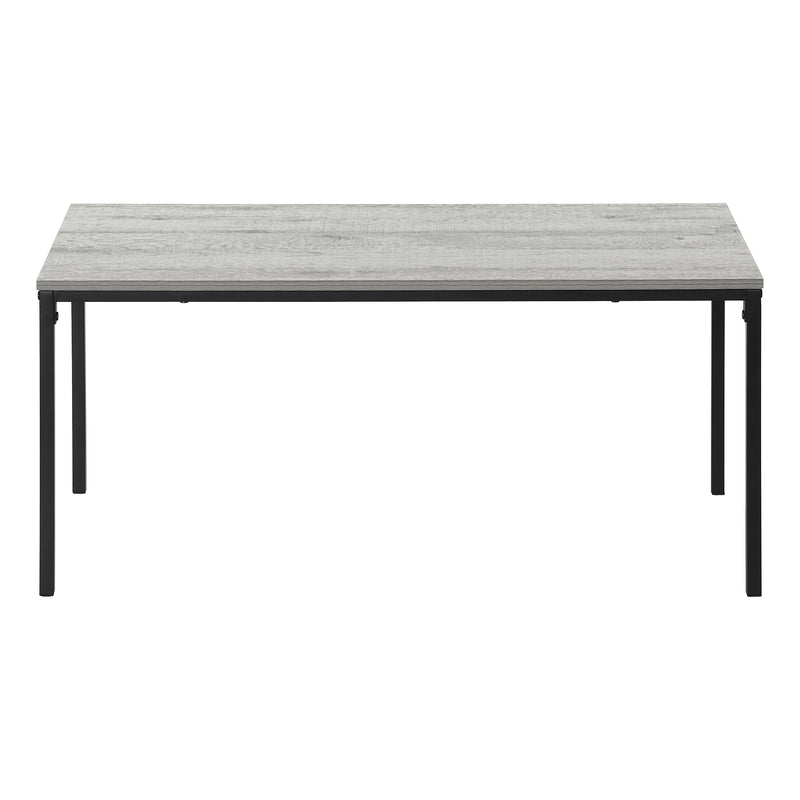 Modern Grey Laminate Coffee Table - 40"L Rectangular Accent Table with Black Metal Base for Living Room