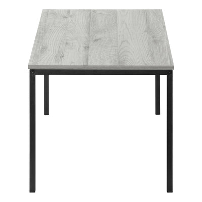 Modern Grey Laminate Coffee Table - 40"L Rectangular Accent Table with Black Metal Base for Living Room