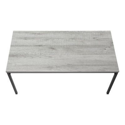 Modern Grey Laminate Coffee Table - 40"L Rectangular Accent Table with Black Metal Base for Living Room