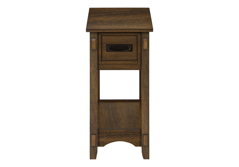 Transitional Brown Veneer Accent Table with Storage Drawer