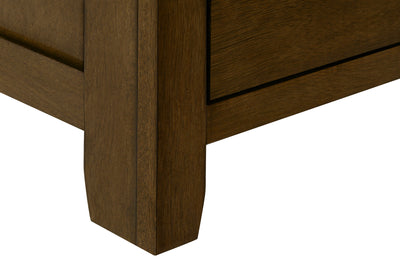 Brown Veneer Accent Table with Storage Drawer - Transitional Nightstand for Bedroom