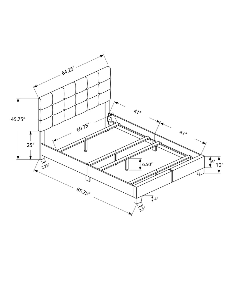 Queen Size Light Grey Boucle Upholstered Bed Frame - Transitional Bedroom