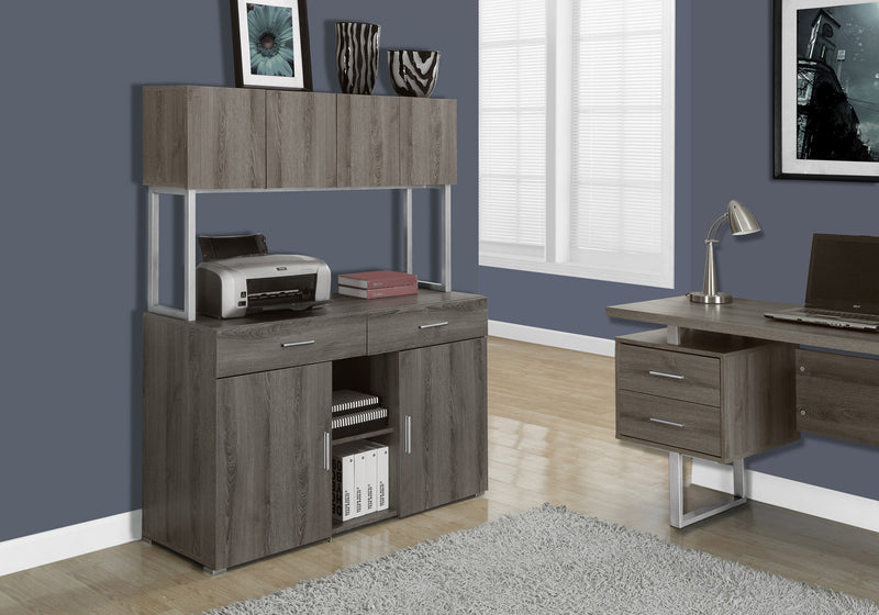 Contemporary Brown Laminate Office Storage Drawers - Modern Grey Metal File Cabinet